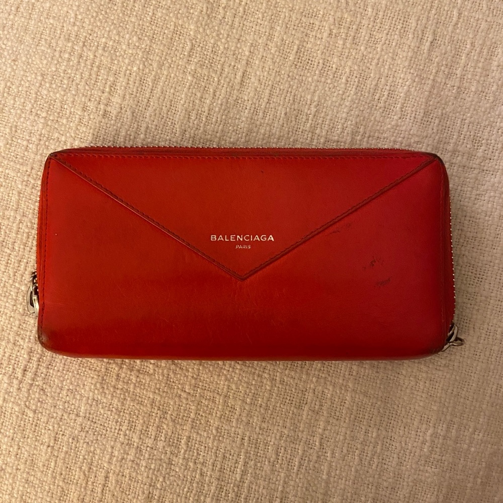 Balenciaga red wallet